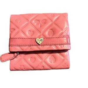 Brighton Pink  Leather Tri-Fold Wallet-Like New